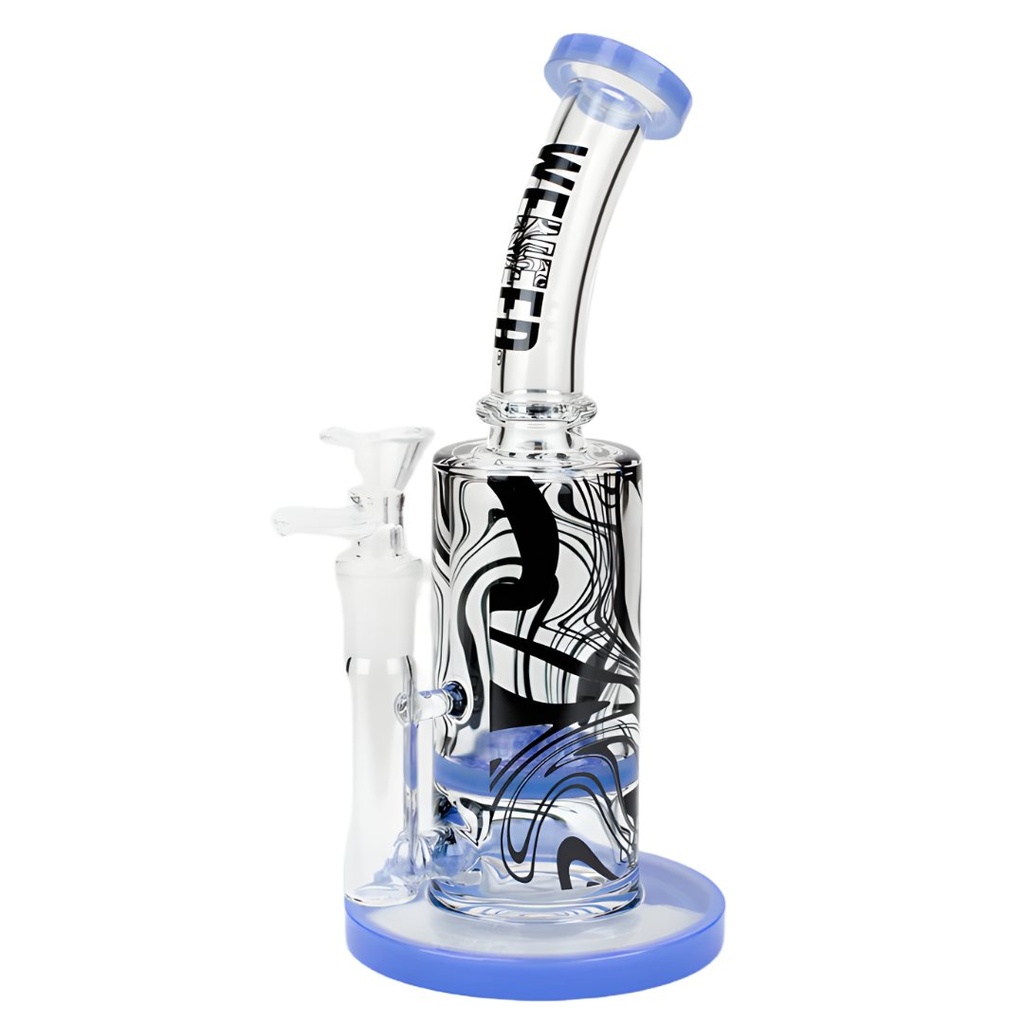 WENEED Dark Matter Honeycomb Percolator Water Pipe - Premium Borosilicate Glass - 8.5 Inch - Jade blue