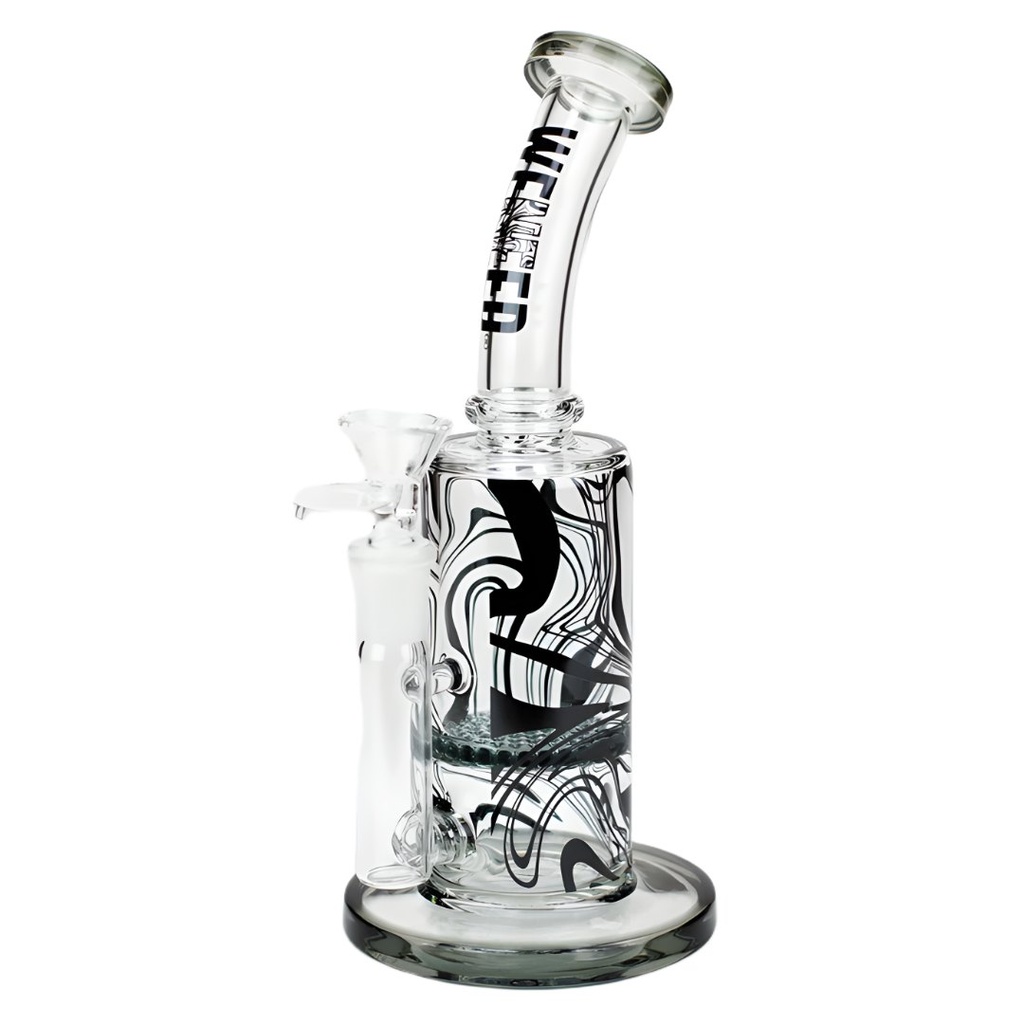 WENEED Dark Matter Honeycomb Percolator Water Pipe - Premium Borosilicate Glass - 8.5 Inch - Smoke