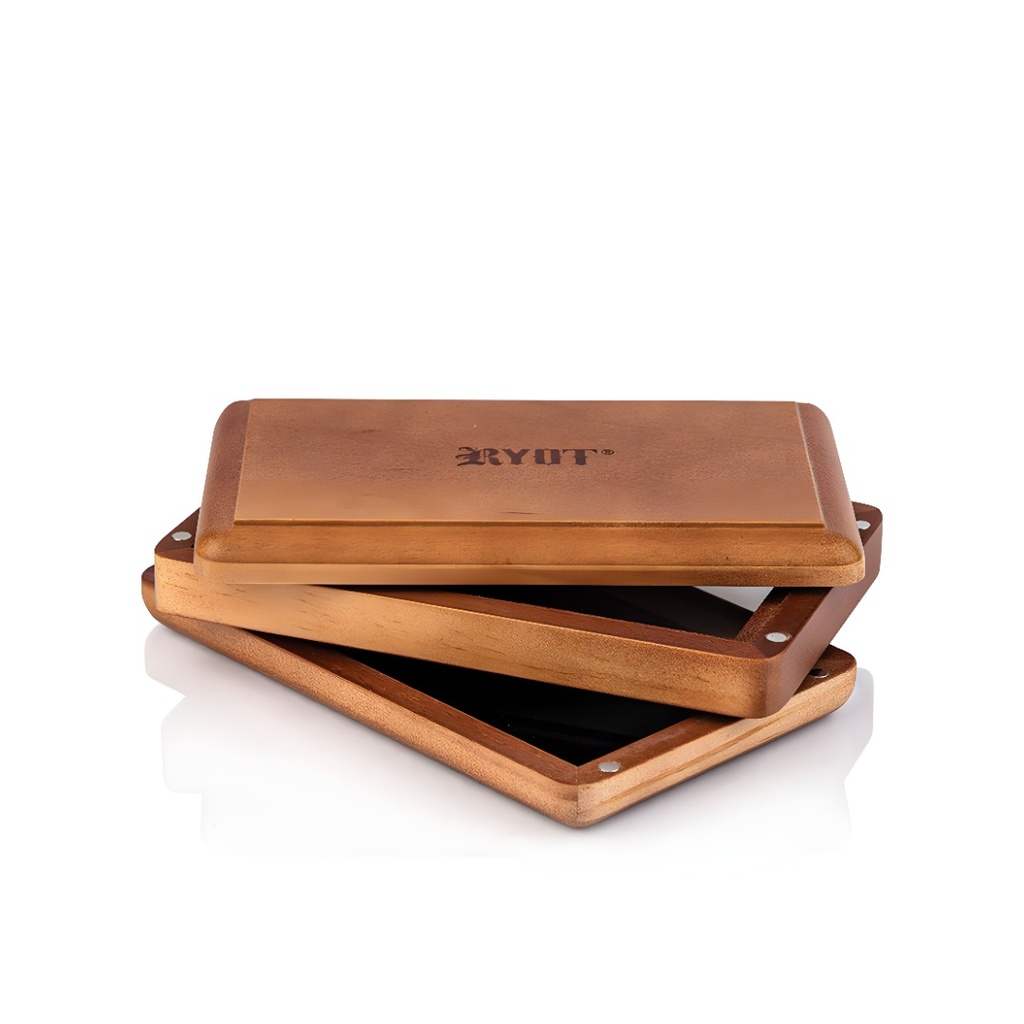 RYOT 3x5 Solid Top Walnut Screen Box – Classic Sifting and Storage Solution - open 3 pieces