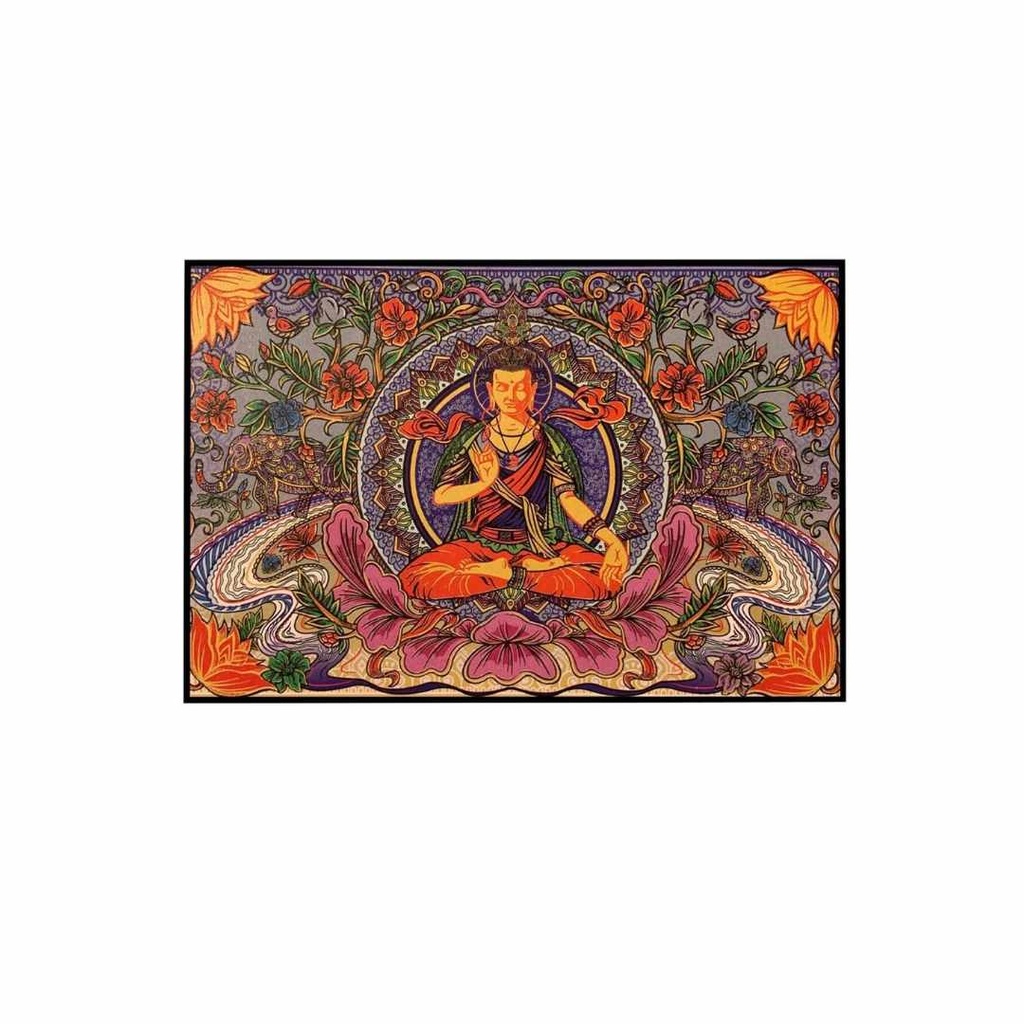 Tapisserie 3D Bouddha Lotus Méditation avec Mandala 60x90