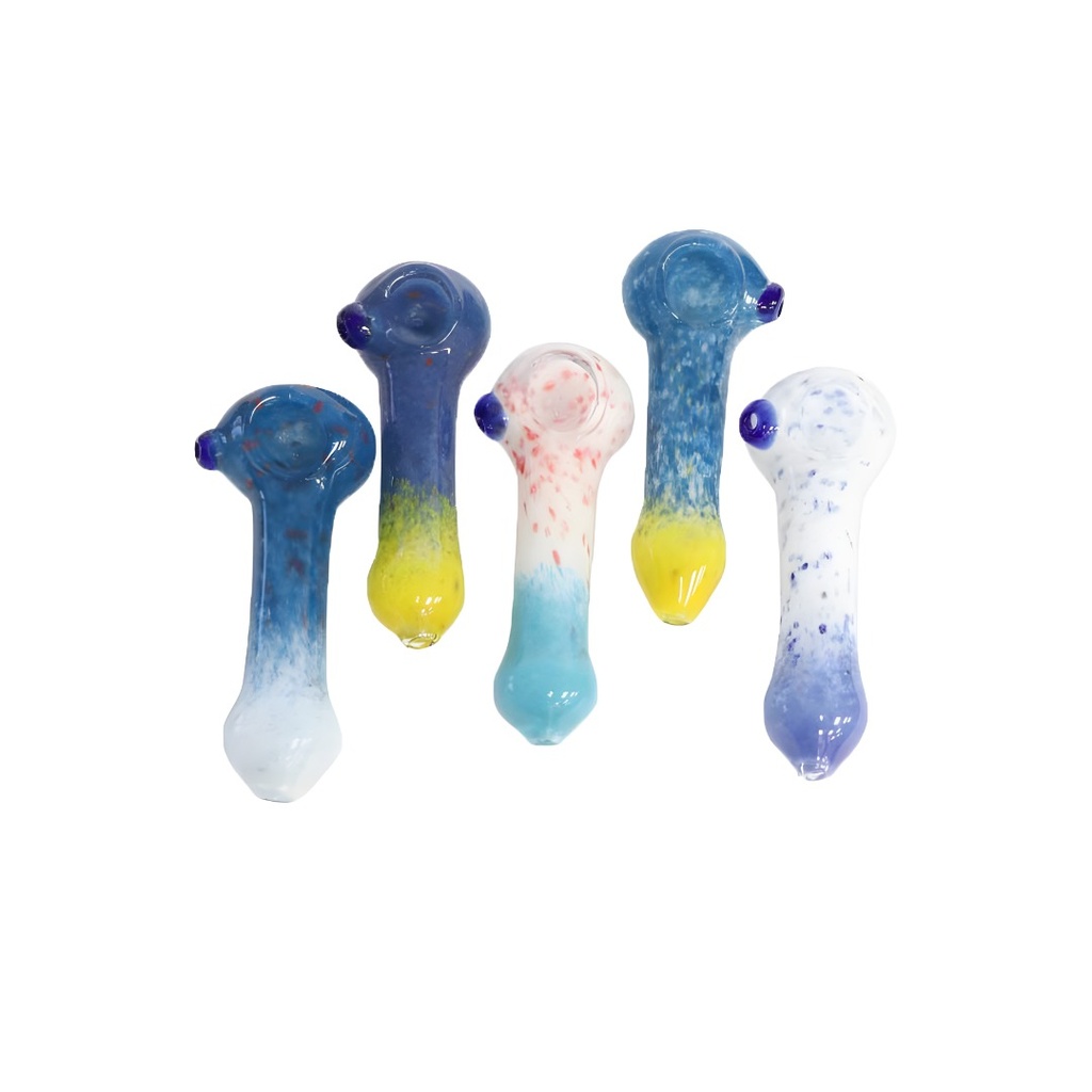 4 pouces Frit Verre Handpipe Deux Couleurs - 1019CC