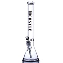 18 Inch 9mm Beaker Bong with Color Accents with Ultra Thick Base from Castle Glass