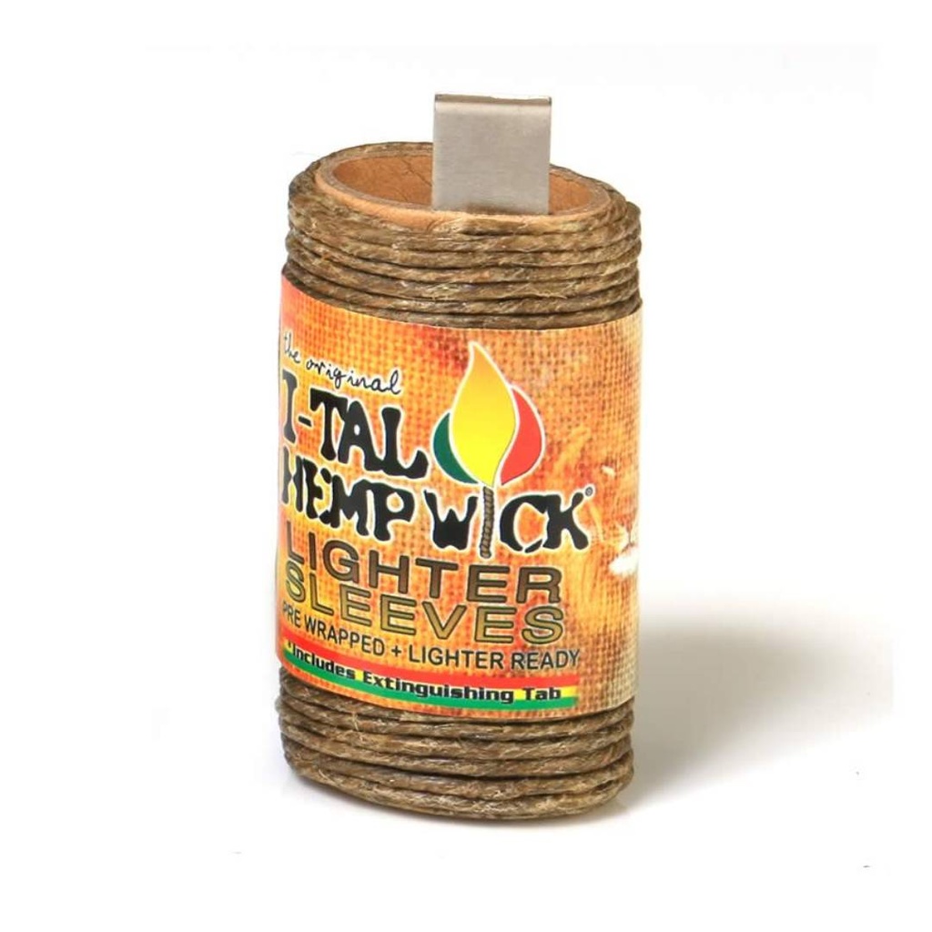 I-Tal Hemp Wick Lighter Sleeve - 20ft of Organic Hemp and Beeswax Wick