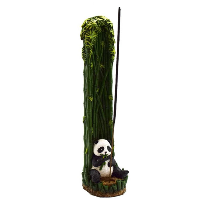 Panda avec porte-encens en bambou
