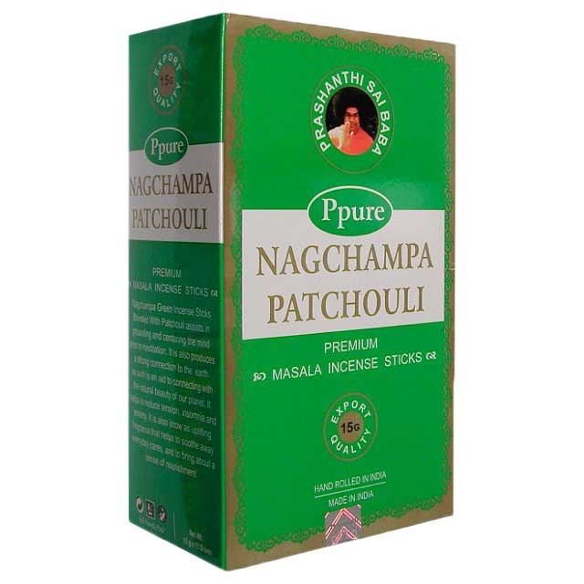 Nag Champa Patchouli Incense Sticks 15g - Box of 12 Packs