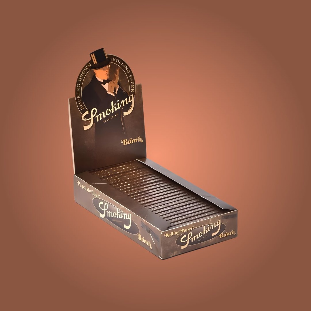 Papel para liar Smoking Brown 1 1/4 - Caja de 25 paquetes de 79 mm