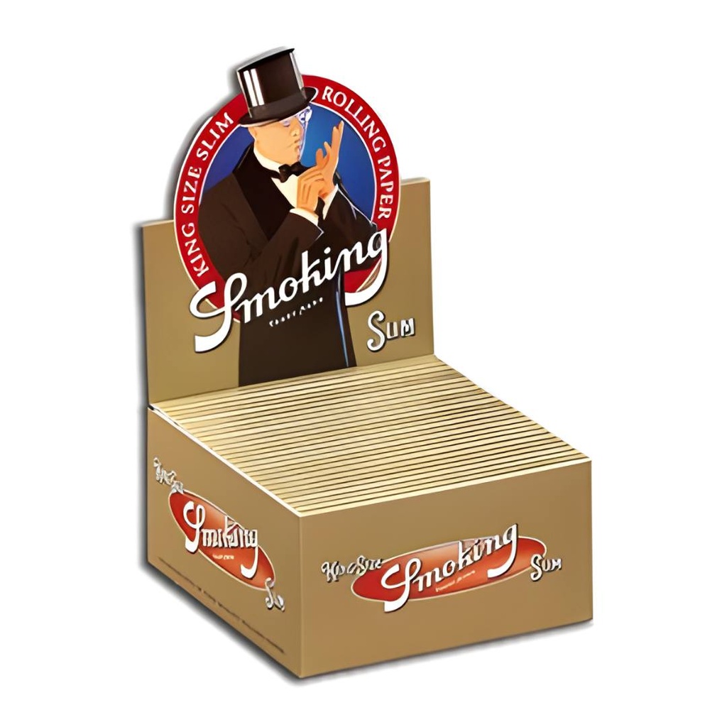 Boîte de 50 paquets de feuilles à rouler Slim King Size 110mm de la marque Smoking