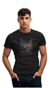 3D Psychedelic Rainbow Cat Organic Cotton T-Shirt by Sanctum Fashion - Eco-Friendly and Sustainable