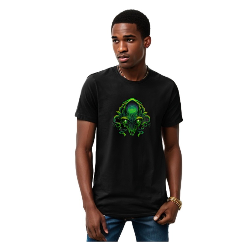 T-Shirt en Coton Biologique Alien Vision par Sanctum Fashion