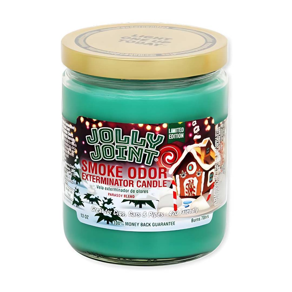 Jolly Joint Smoke Odor Exterminator Candle - 13 oz Limited Edition Holiday Scent