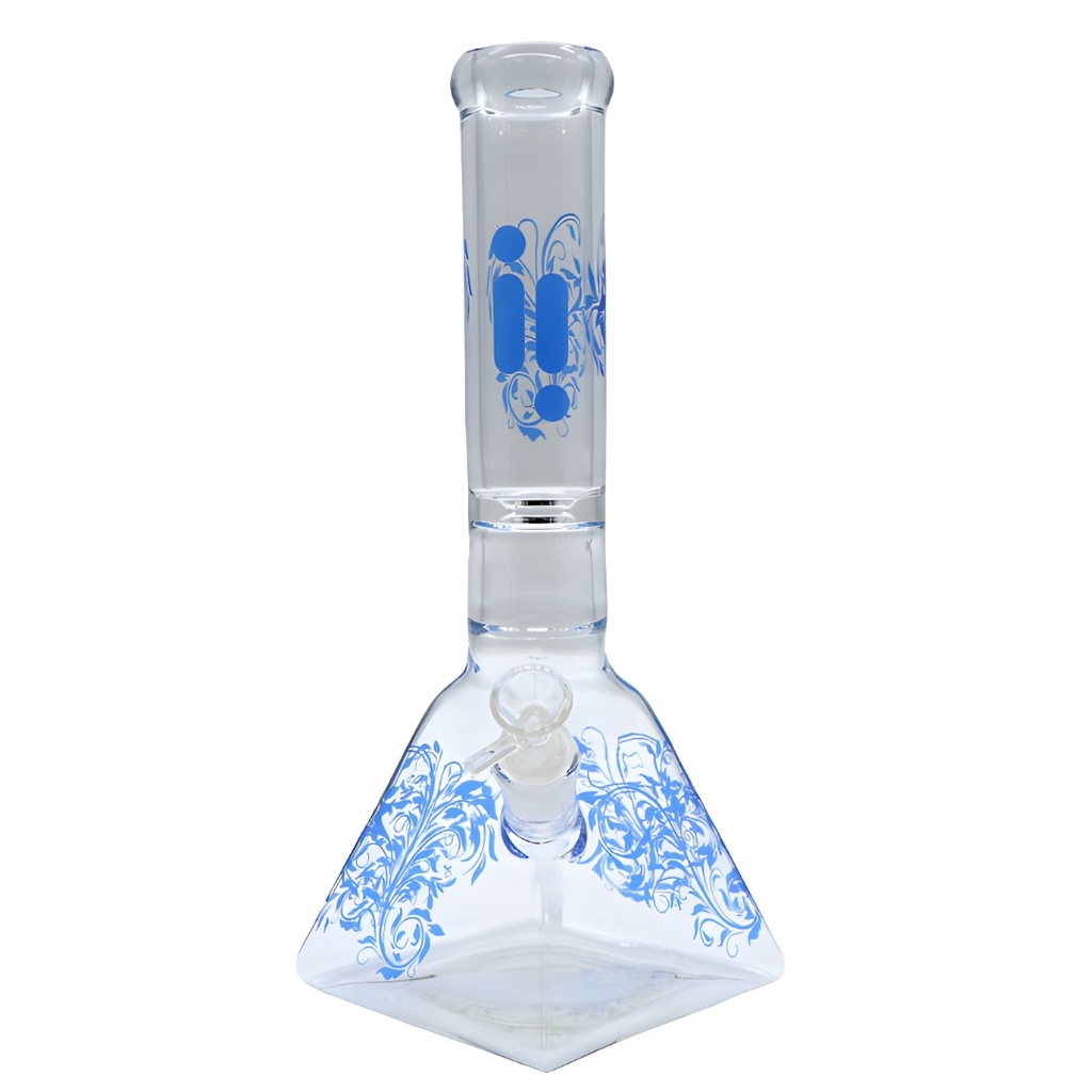 14 Inch Infyniti Ivy Glass Bong with Pyramid Base and Ice Pinch