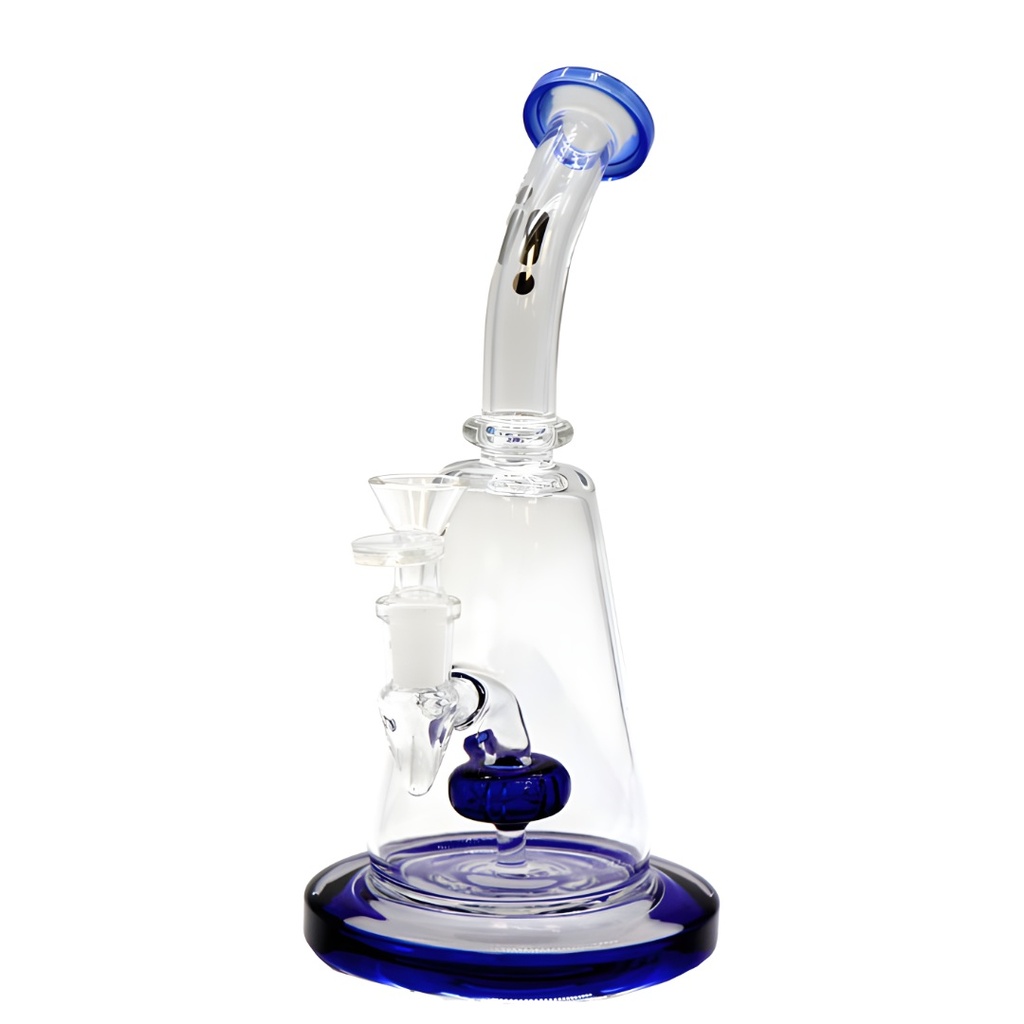 10 Inch Infyniti Cone Shaped Glass Bong with Showerhead Perc and Curved Mouthpiece