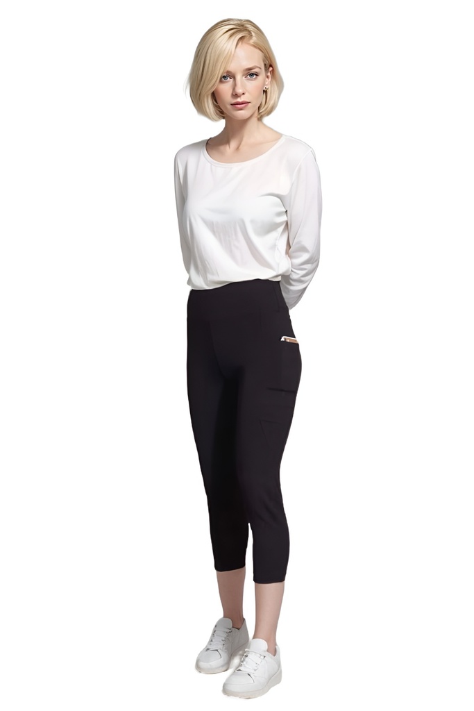 Women's Stretch Hemp Cropped Leggings with Pockets -- Eco Essentials
