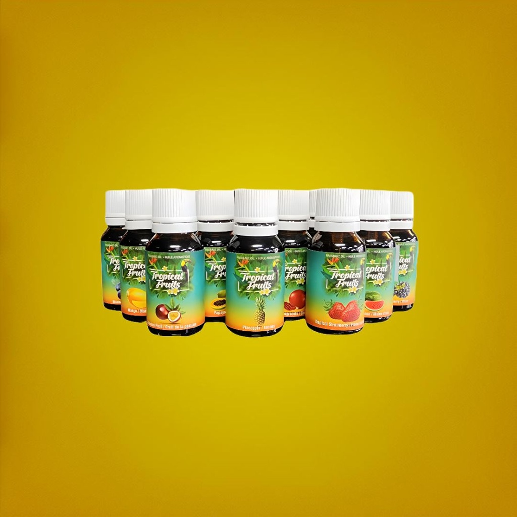 Huiles Parfumées Tropicale Fruits™ - 15ml - Disponible en 12 Senteurs Exotiques Délicieuses