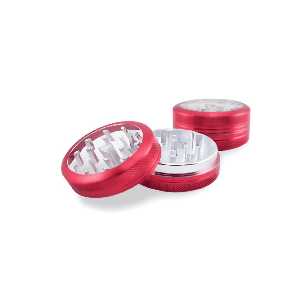 Grinder en Aluminium HAMMERCRAFT avec Couvercle Transparent - Compact 2,2 Pouces - 2 Pièces