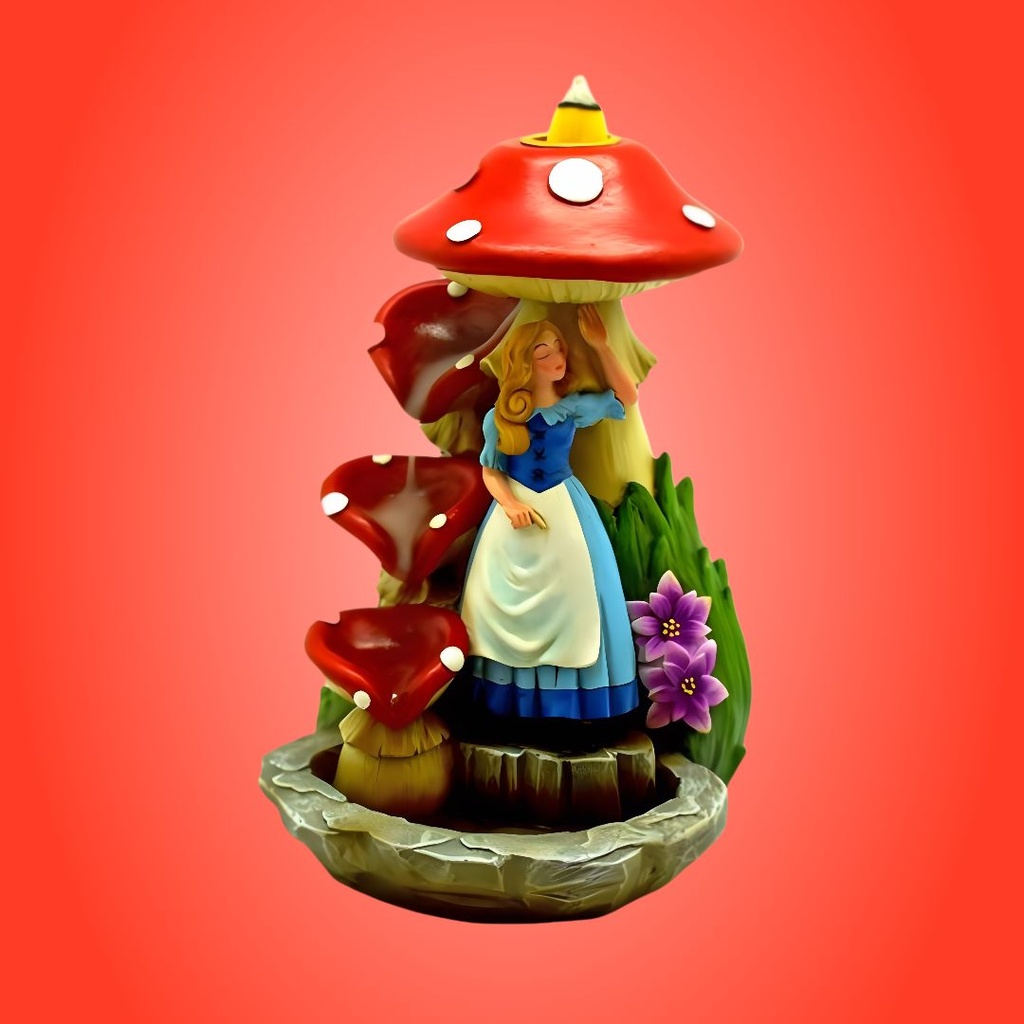 Enchanted Alice in Wonderland 7 Inch Back Flow Incense Burner