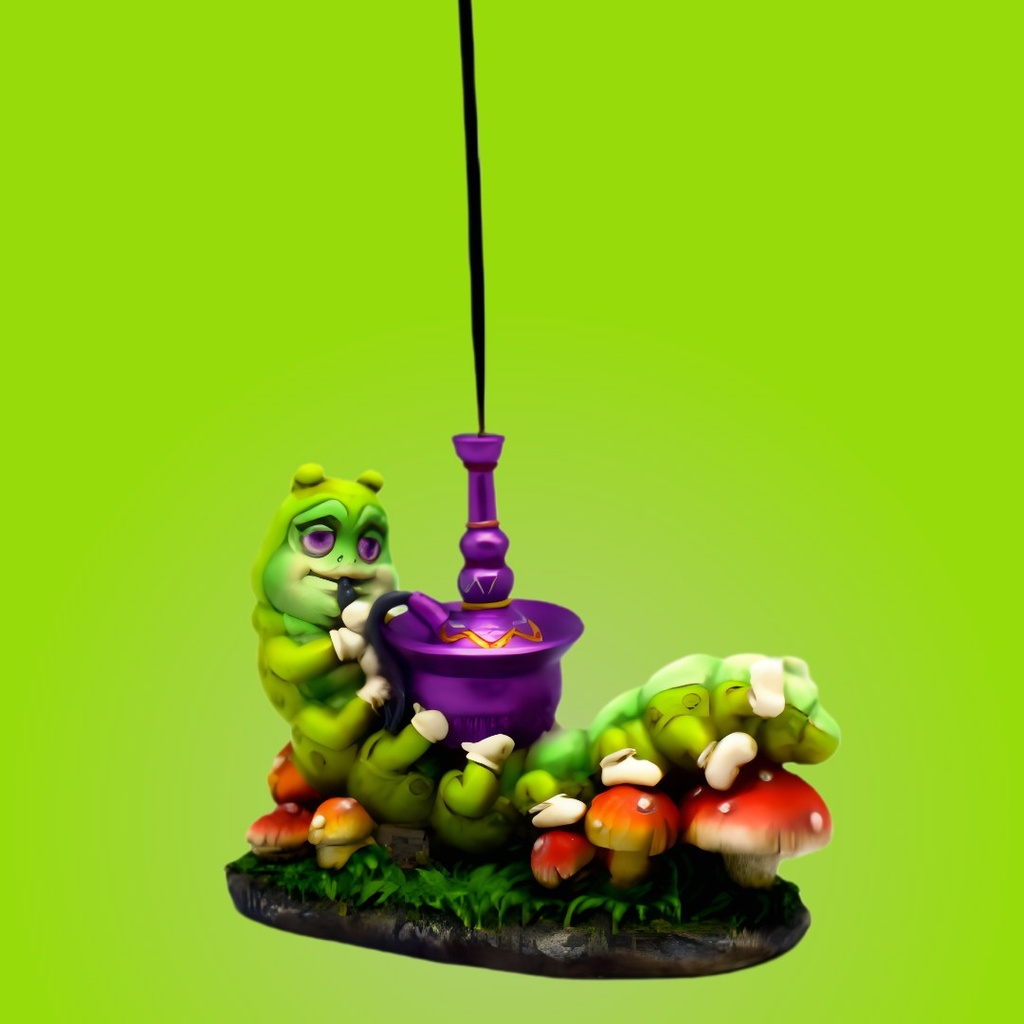 Quemador de Incienso Vertical - Oruga Fumando una Cachimba - Decoración de Aromaterapia Lúdica