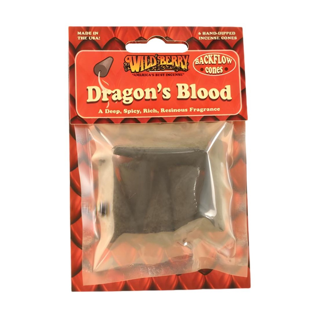 Wildberry Backflow Incense Cones - Dragon's Blood Scent - Pack of Six for Aromatic Majesty