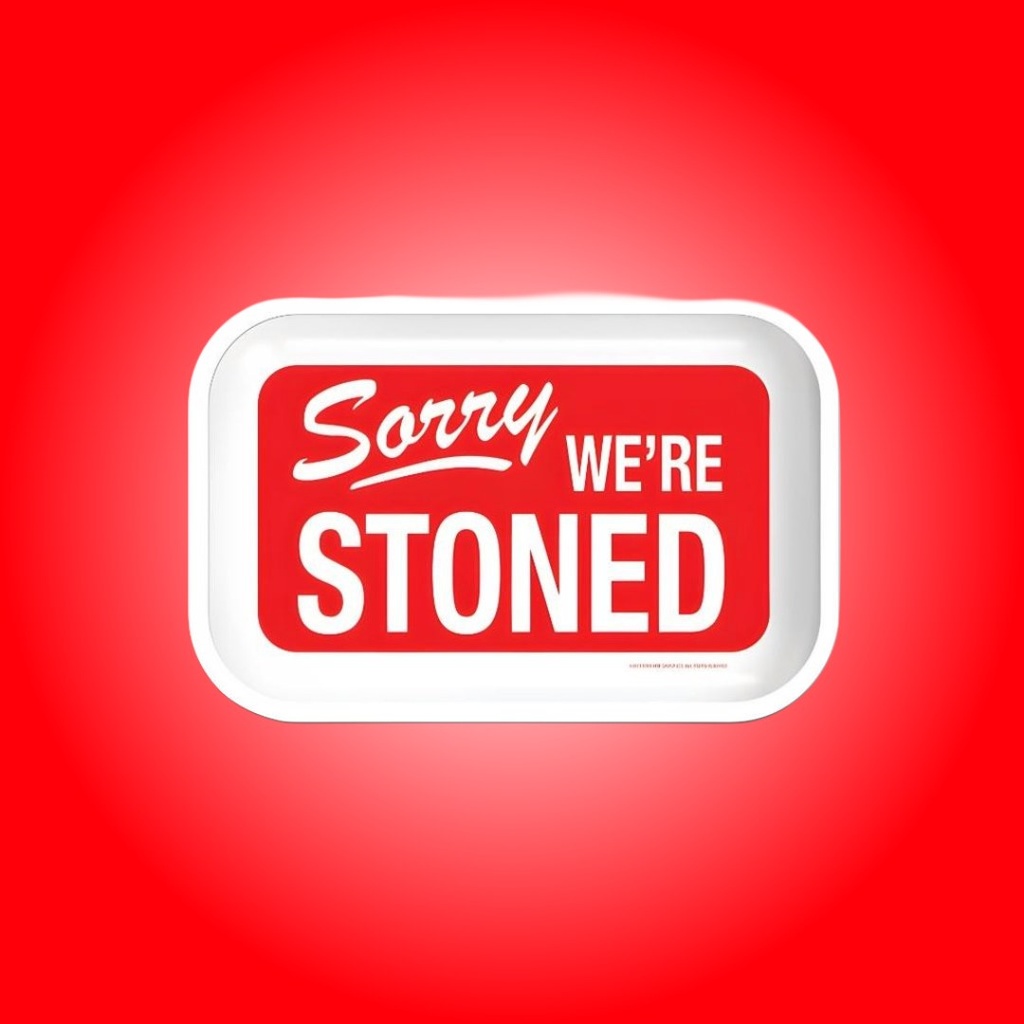 Sorry We're Stone Metal Rolling Tray – Bold and Functional