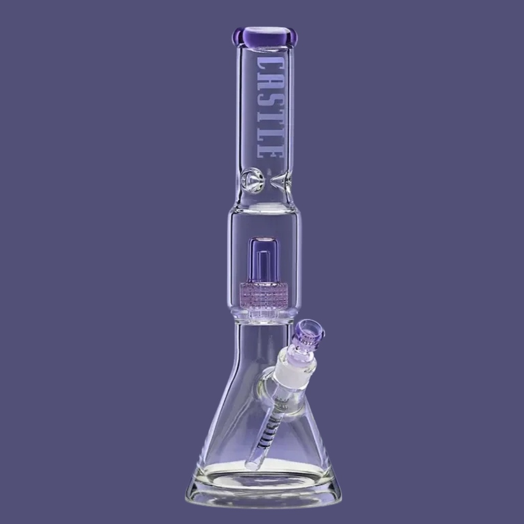 Castle Glassworks 16 Inch Matrix Percolator Glass Beaker Bong with Ice Disk