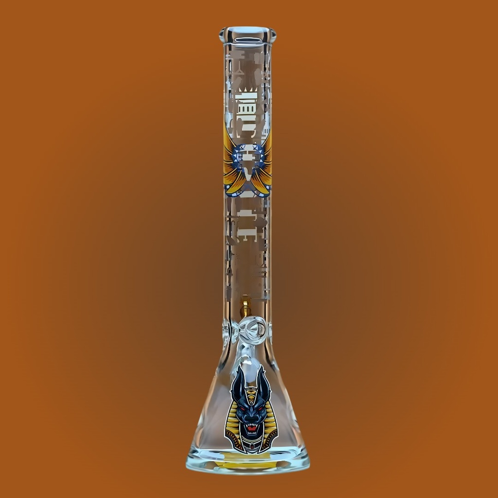 Beaker Bong Anubis de 18 pulgadas y Vidrio Grueso de Castle Glassworks - 9mm de Alta Resistencia