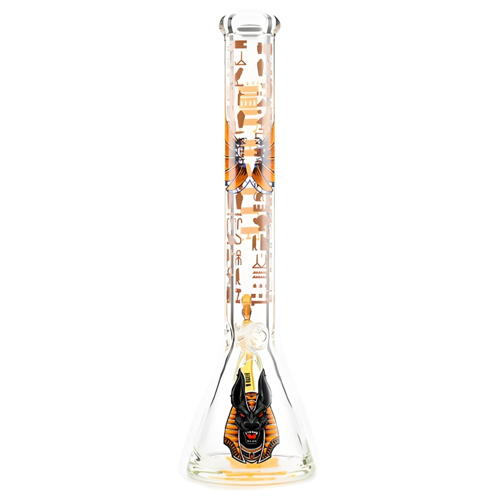 Castle Glassworks Anubis 18" Thick Glass Beaker Bong - 9mm Heavy-Duty