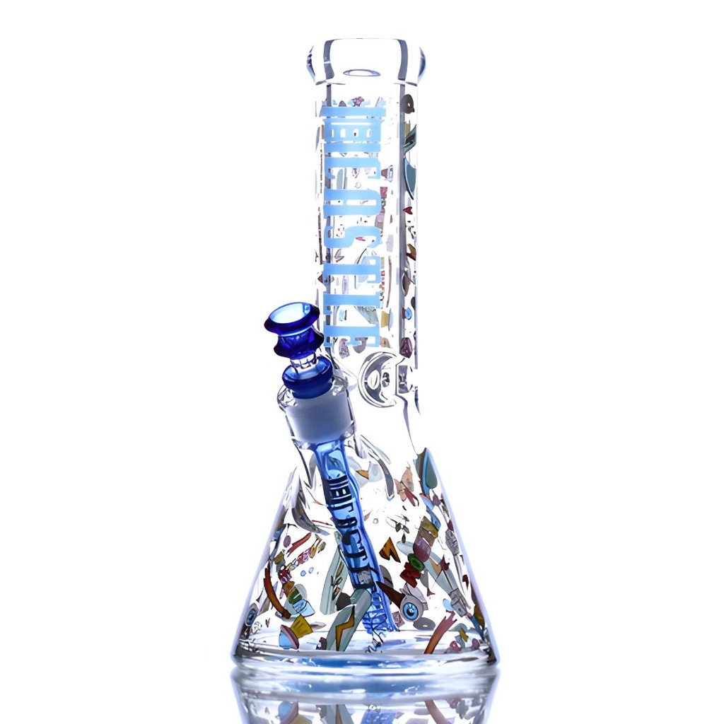 Flash Art 12 Inch Thick Glass Beaker Bong from Castle Glassworks