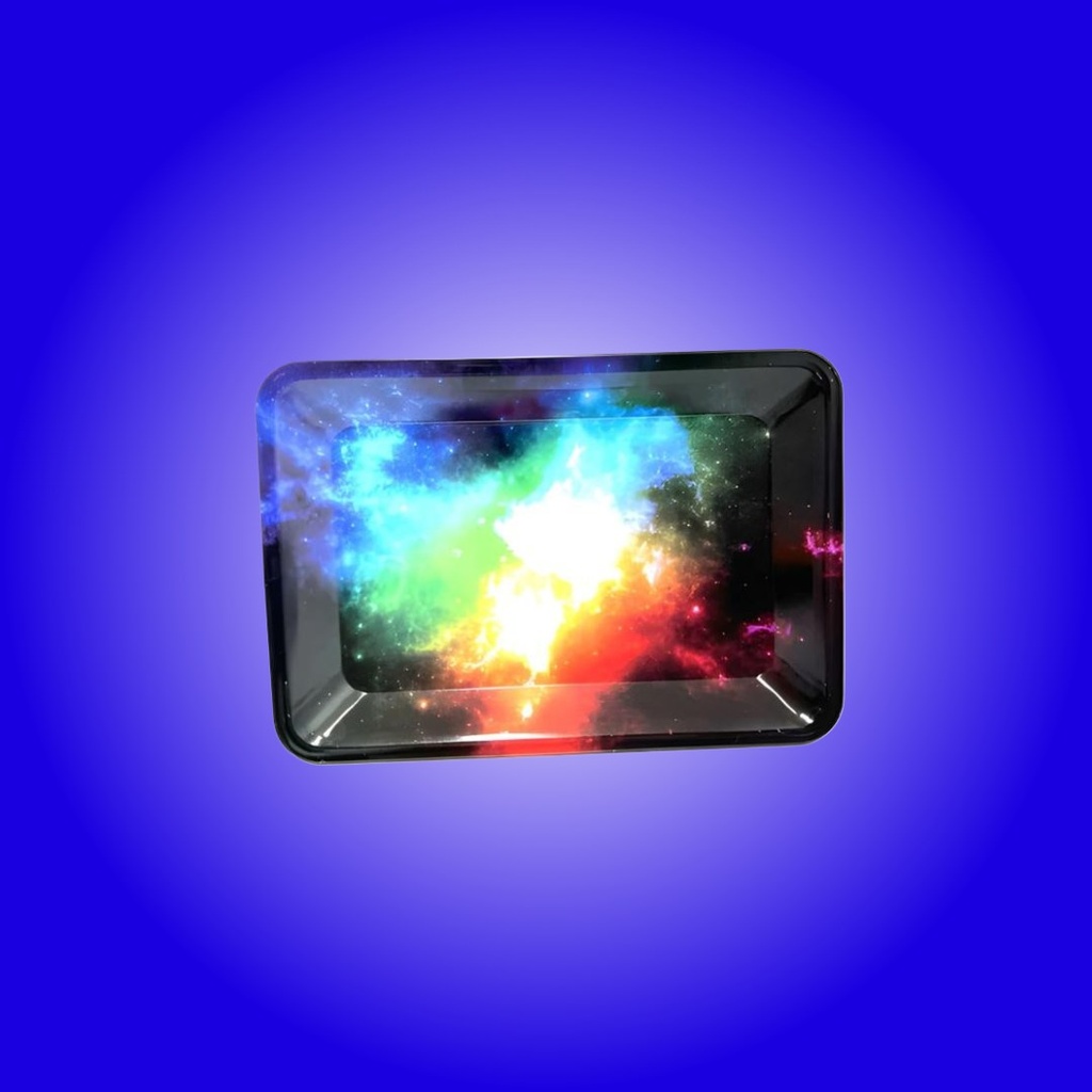 Aurora Borealis Small Metal Rolling Tray – Celestial Light Show