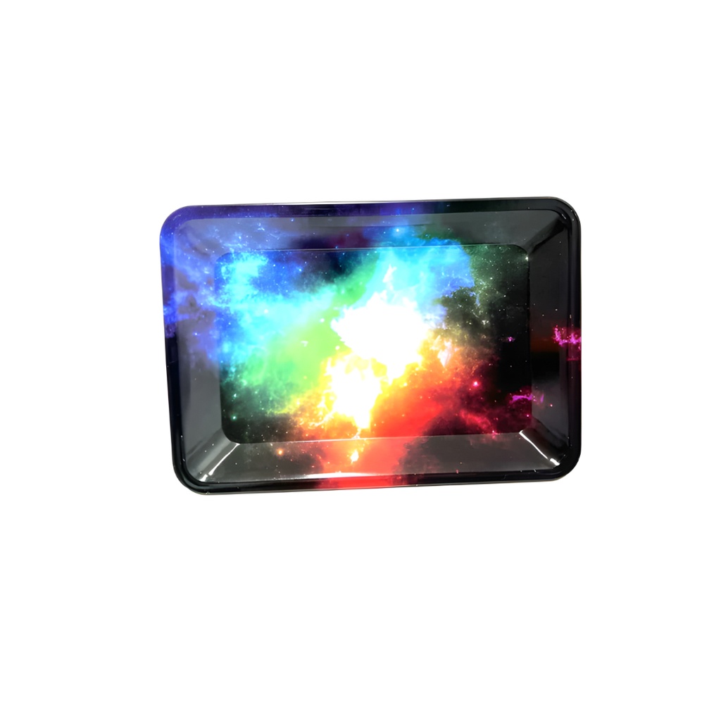 Aurora Borealis Small Metal Rolling Tray – Celestial Light Show