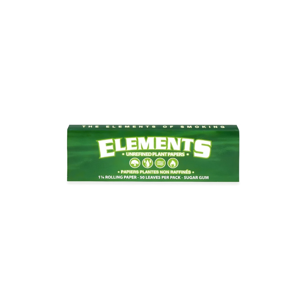 Papiers à Rouler Végétaux Non Raffinés Element Green 1 1/4 | 50 Feuilles par Paquet | Écologique