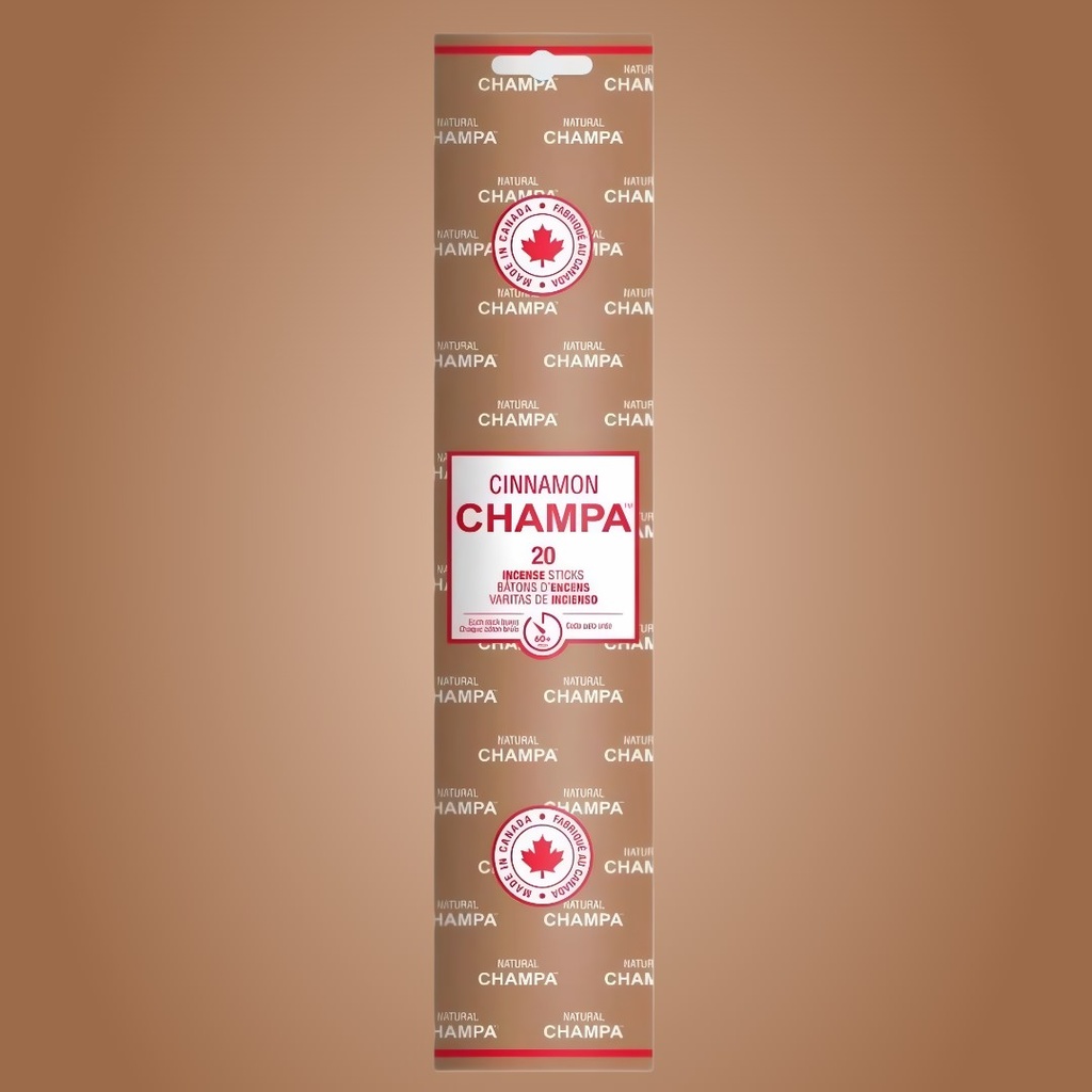 Varillas de Incienso Cinnamon Champa de 11 Pulgadas | Paquete de 20 | Aroma Cálido y Acogedor