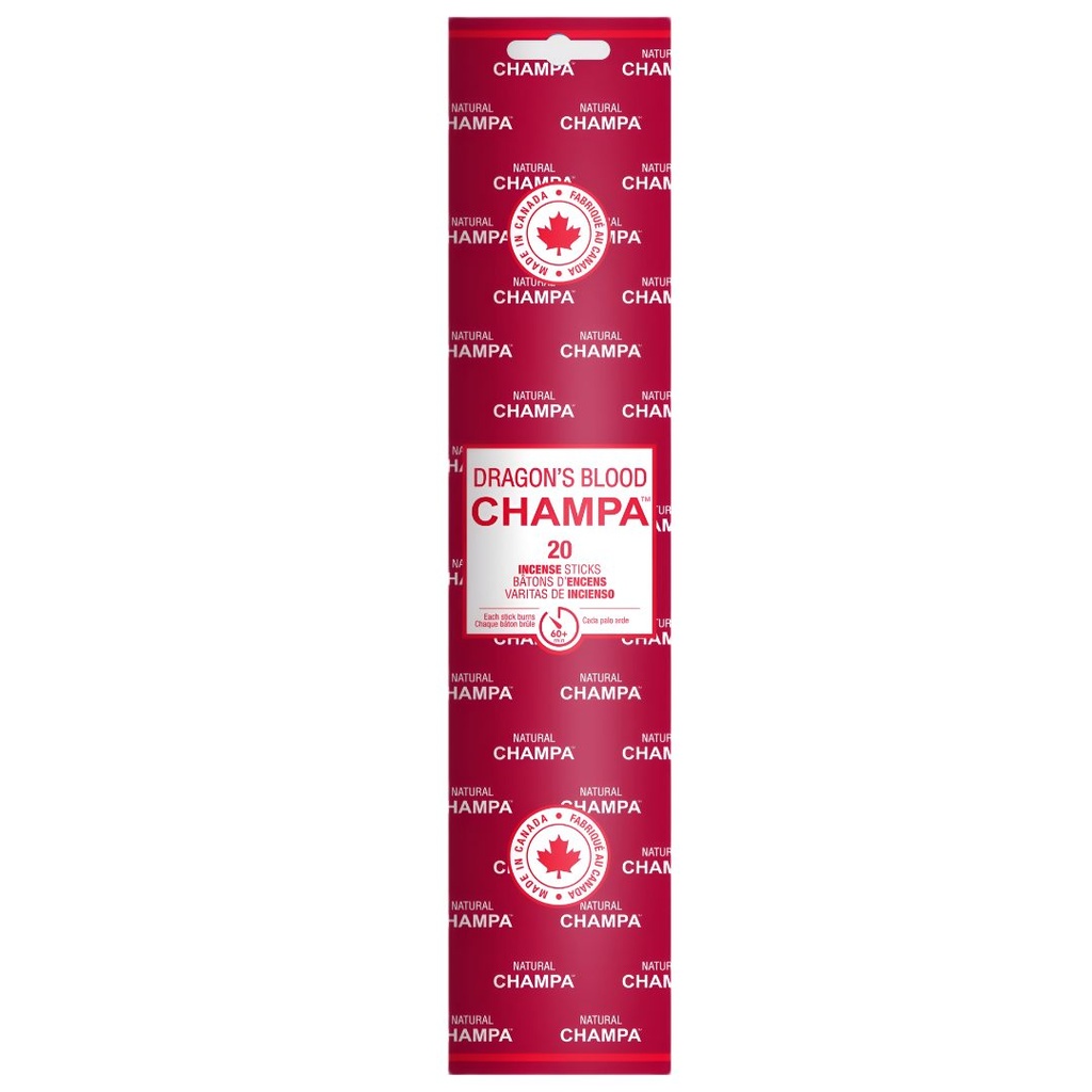 Dragon's Blood Champa 11 Inch Incense Sticks | Pack of 20 | Exotic & Spicy Aroma