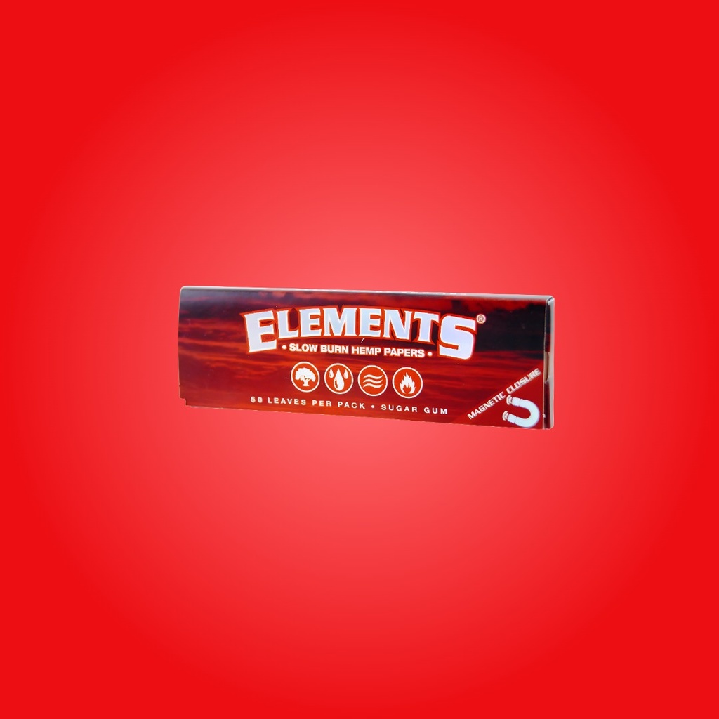 Element Red Slow Burning Hemp Rolling Papers 1 1/4