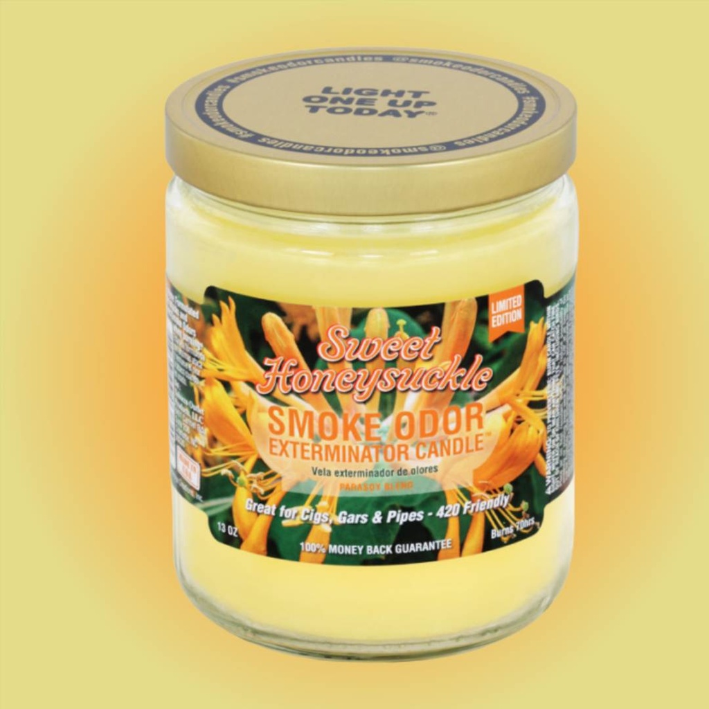 Bougie Exterminateur d'Odeurs de Fumée Sweet Honeysuckle - Édition Limitée 13 oz