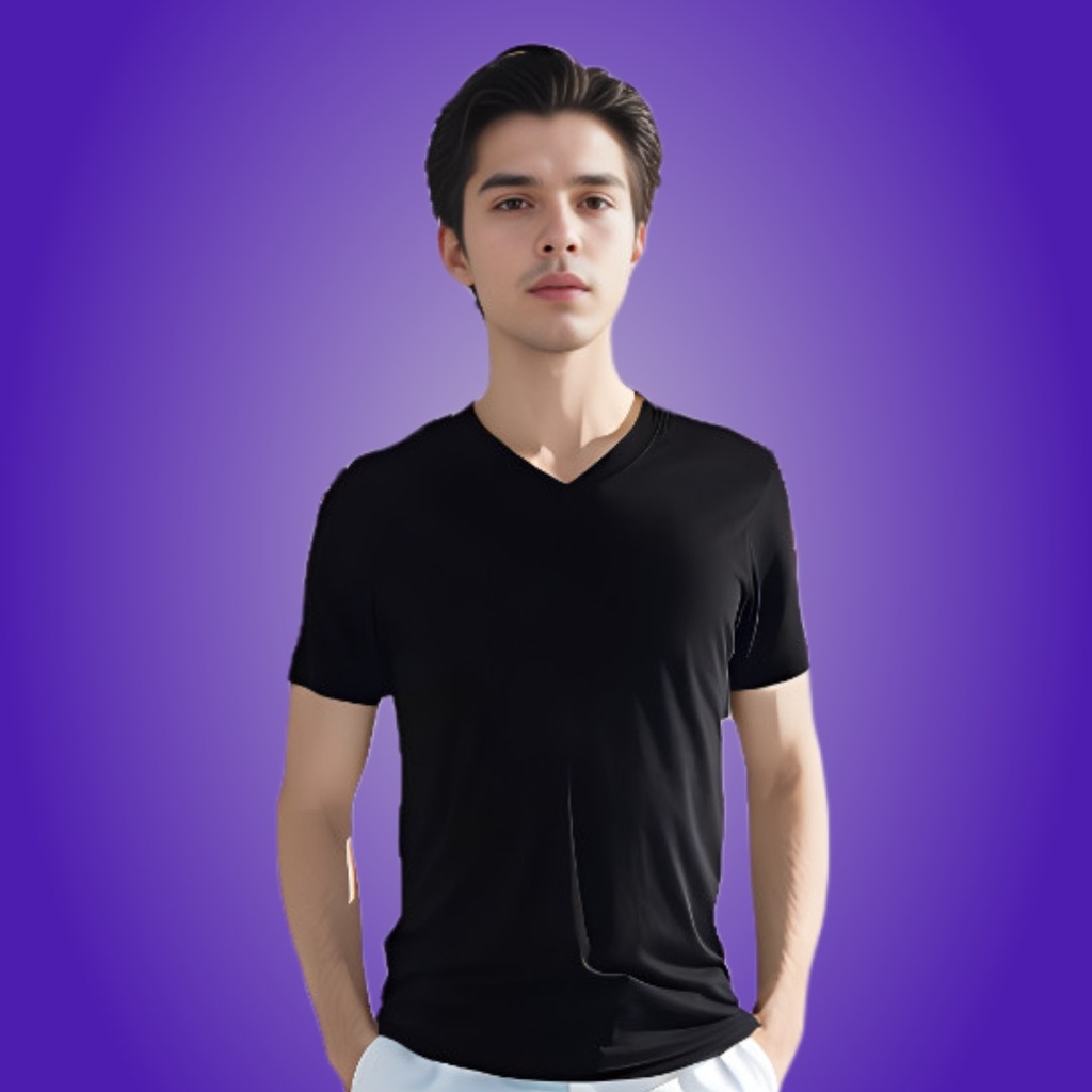 Classy Slim Fit Organic Bamboo V-Neck T-Shirt from Sanctum Fashion