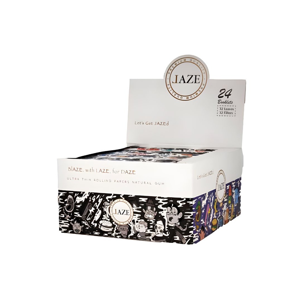 Paquet de papiers à rouler Laze King size avec filtres - non blanchis - Boîte de 24 paquets