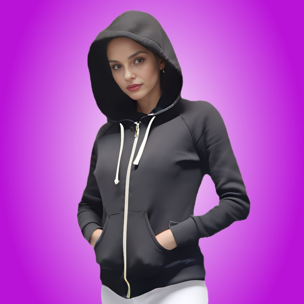 Sudadera con Capucha Ajustada de Bambú Orgánico para Mujer con Cierre Completo de Sanctum Fashion