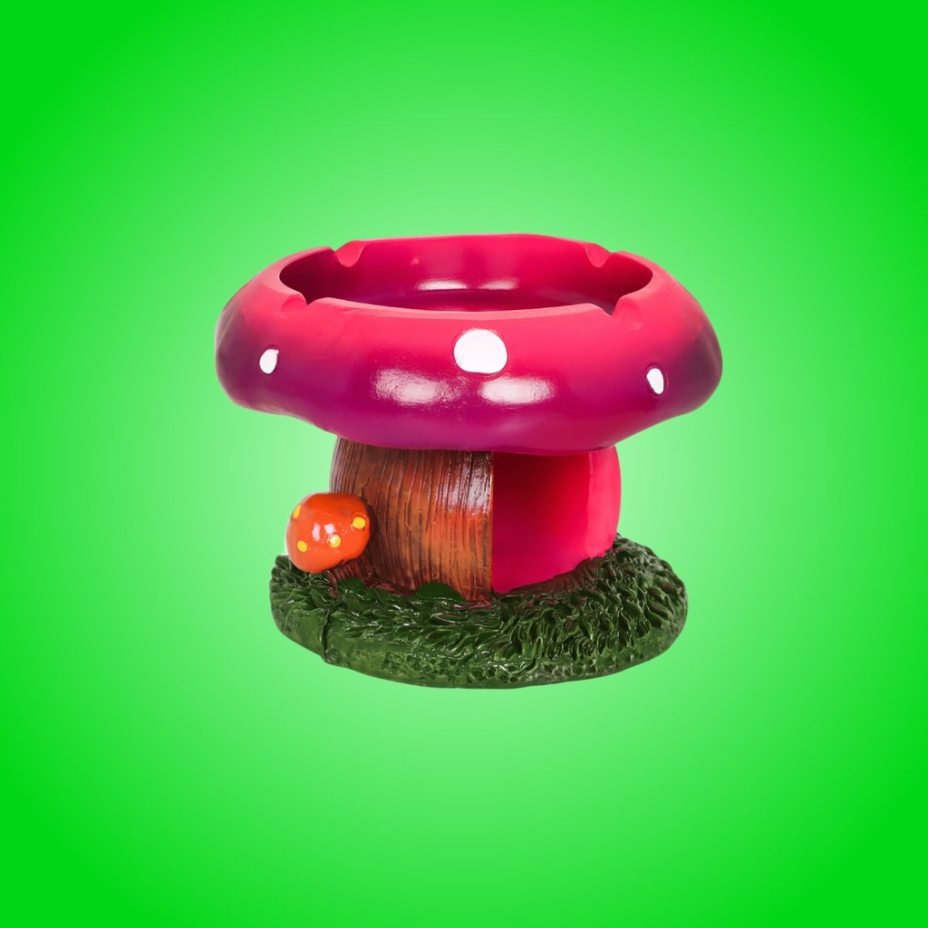 Small Magical Mushroom House Ashtray with Inside Storage