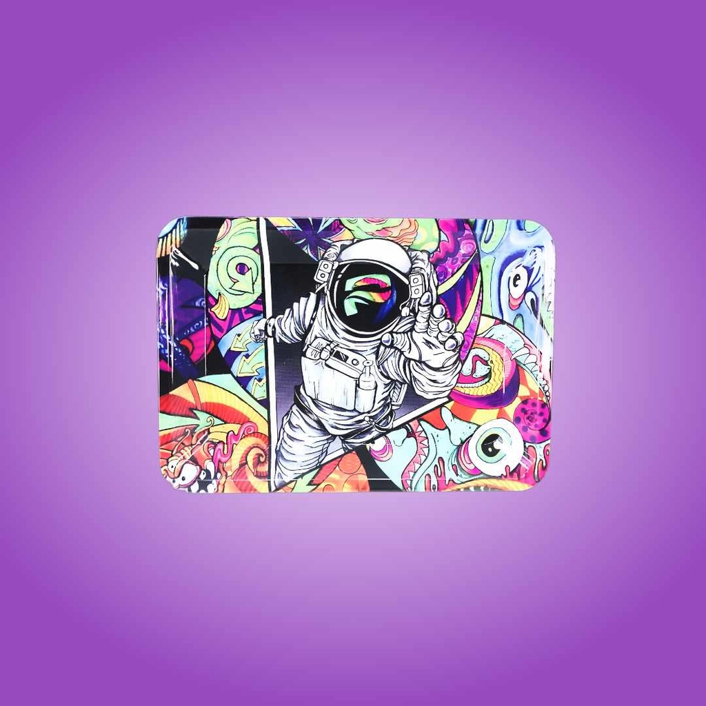 Psychedelic Spaceman Small Metal Rolling Tray