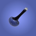 Black Frit Glass Handpipe with Colored Head and Carb Hole by Glass with Jeremy