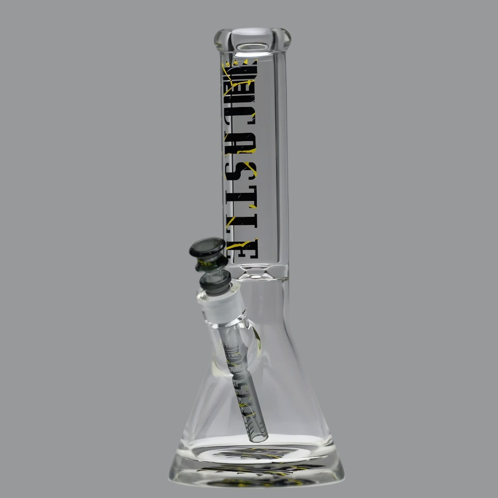 Bolt - Bong Tipo Beaker Resistente de Vidrio con Base Gruesa de Castle Glassworks - 14 Pulgadas - 9mm