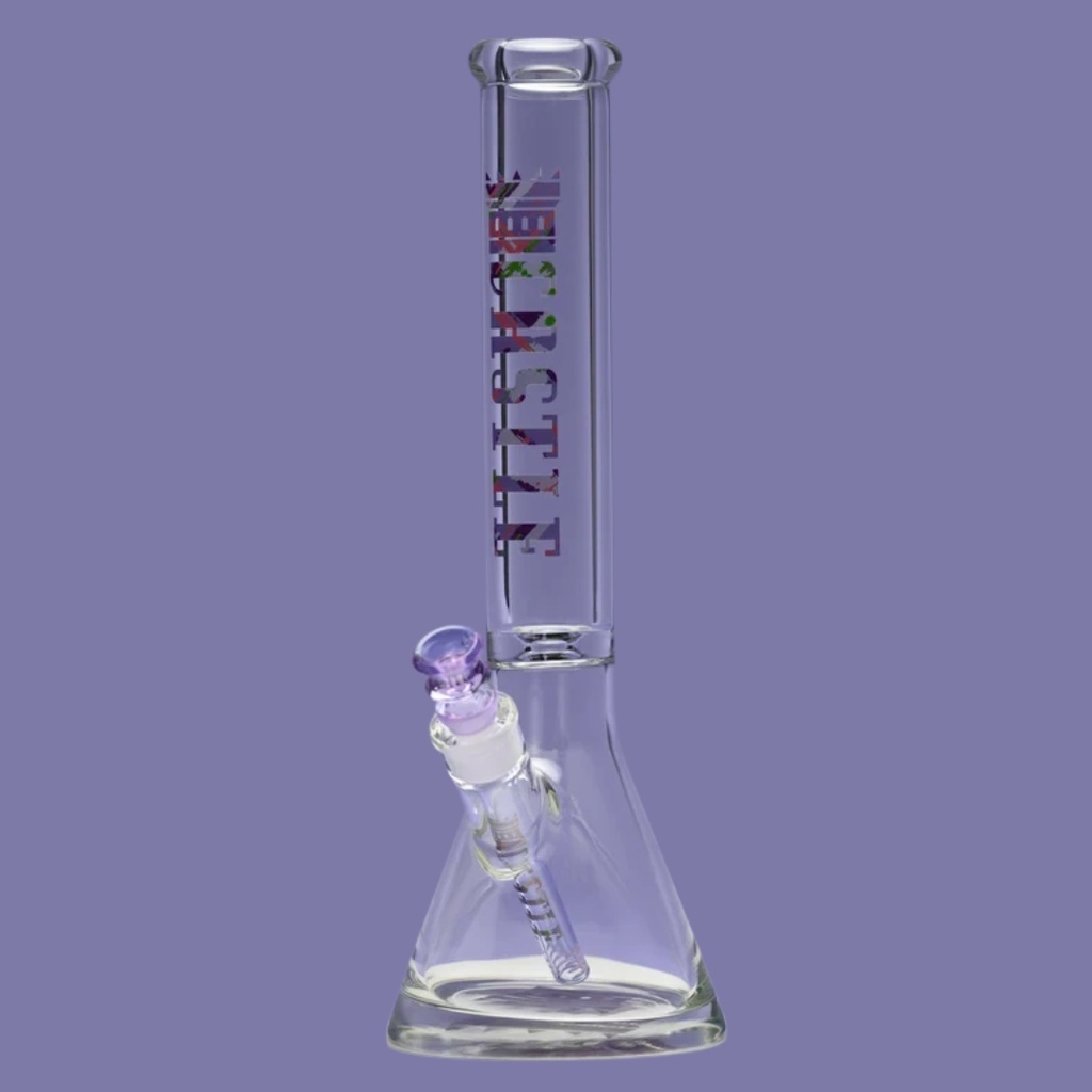 Splat - Bong Tipo Beaker de Vidrio Ultra Grueso de Castle Glassworks - 16 pulgadas - 9 mm
