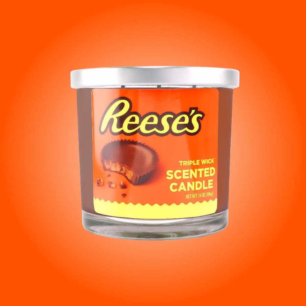 Vela Aromática Reese’s Mantequilla de Cacahuate & Chocolate – Tres Mechas – 14 oz