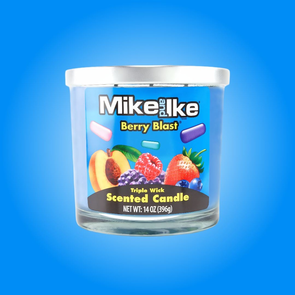 Bougie Parfumée Mike and Ike Explosion de Baies – Trois Mèches – 14 oz