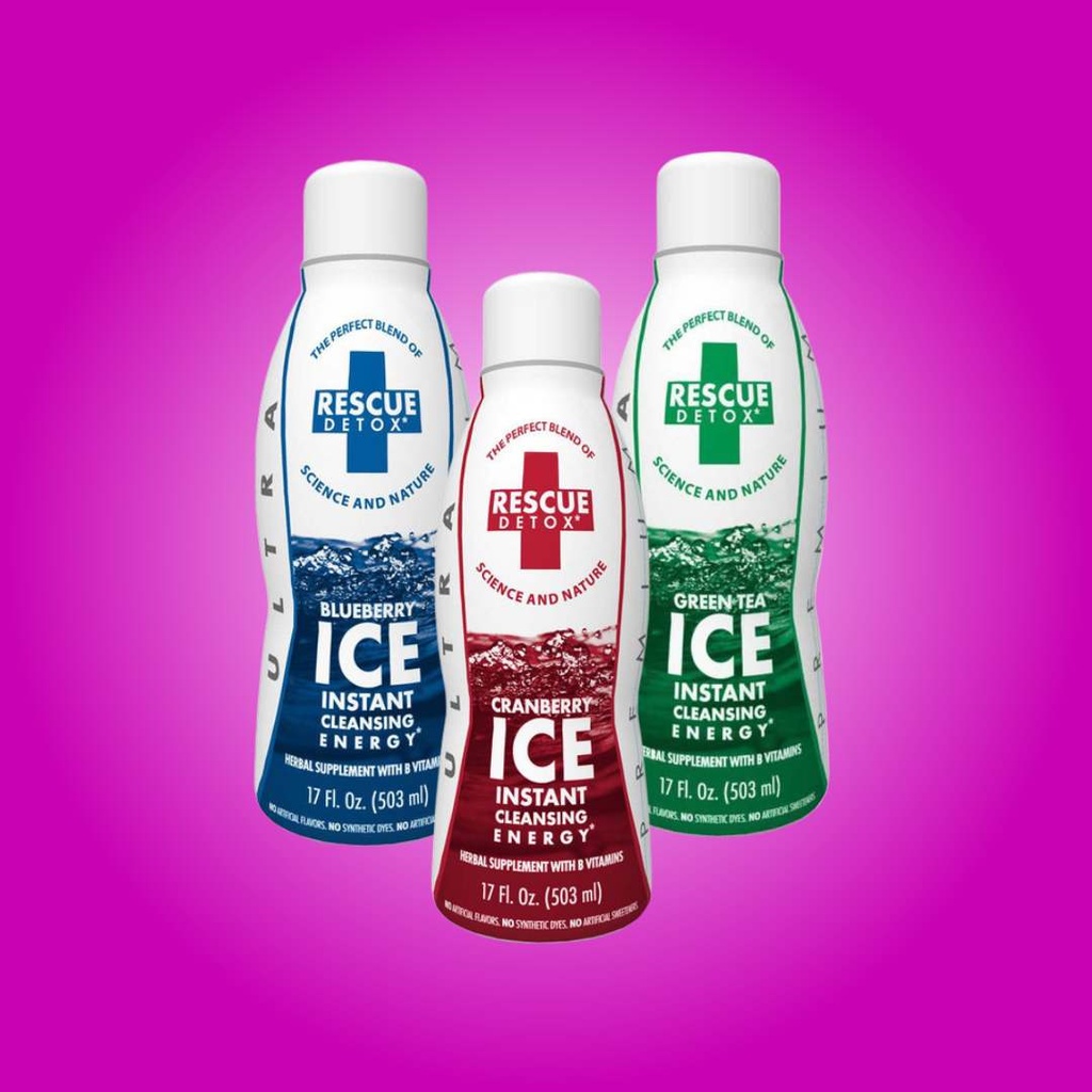 Rescue Detox Ice Bebida de Limpieza a Base de Hierbas de 17 oz - Sabores Variados