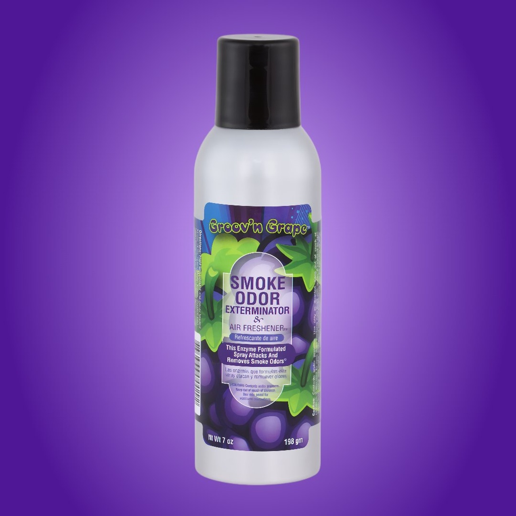 Aerosol Exterminador de Olores de Humo Groov’n Grape – Edición Limitada – 7 oz