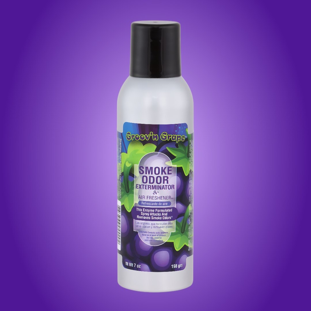 Spray Exterminateur d’Odeurs de Fumée Groov’n Grape – Édition Limitée – 7 oz