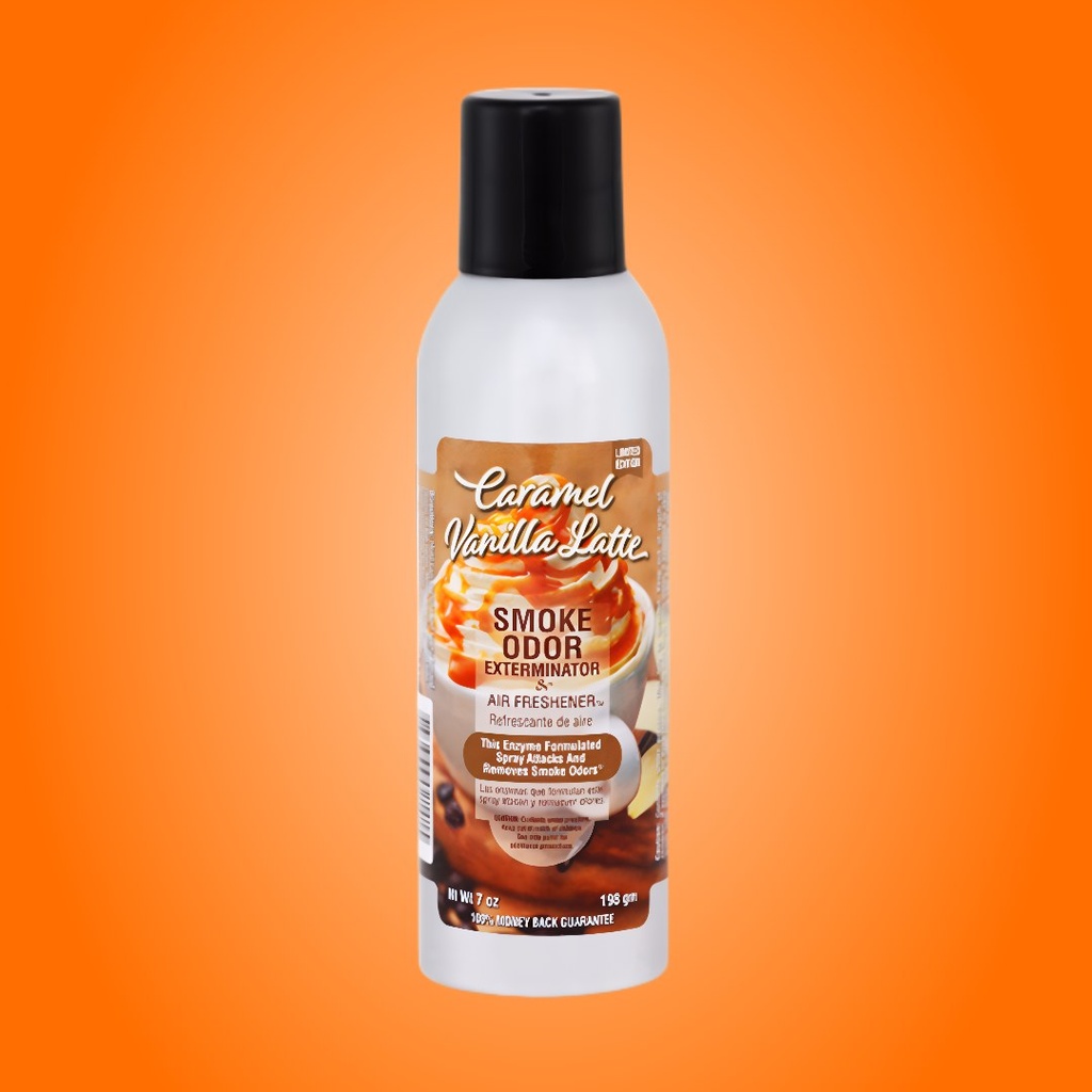 Aerosol Exterminador de Olores de Humo Caramelo Vainilla Latte - Edición Limitada - 7 oz