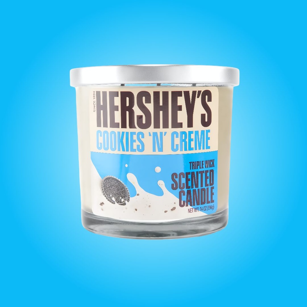 Vela Aromática Hershey’s Cookies ‘N’ Cream – Tres Mechas – 14 oz