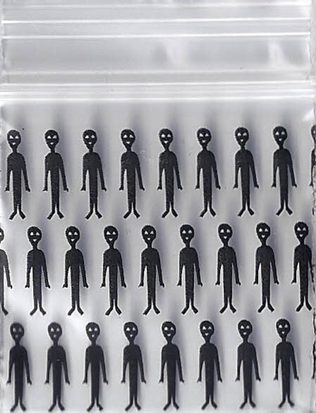 Sacs en plastique noirs Alien 1x1 pouce 100 pièces.